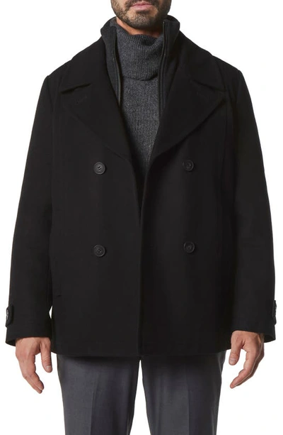 Marc New York Men's Danton Peacoat With Inset Bib In Black