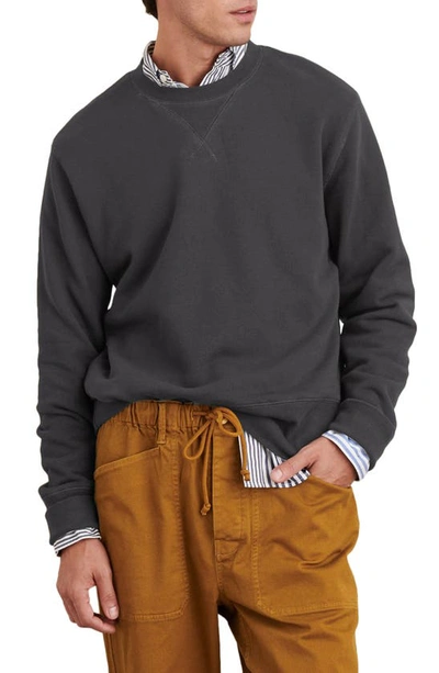Alex Mill Garment Dyed Crewneck Sweatshirt In Washed Black