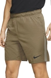 Nike Flex Training Shorts In Brown Kelp/ Heather/ Black