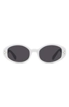 Celine 52mm Triomphe Dot Oval Sunglasses In Ivory