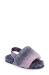 Ugg Kids' Unisex Fluff Yeah Slingback Shearling Slippers- Walker, Toddler In Gray Combo