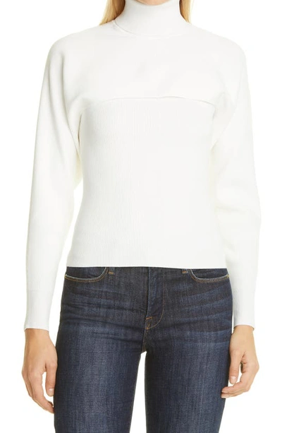 A.l.c Ellie Layered Look Turtleneck Sweater In White