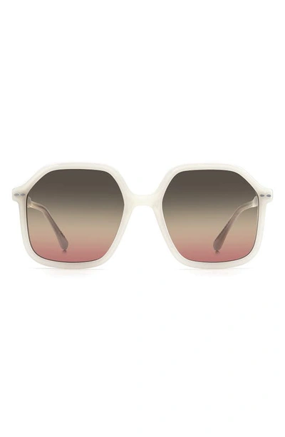 Isabel Marant Geo Square Acetate Sunglasses In Ivory / Gray Brown