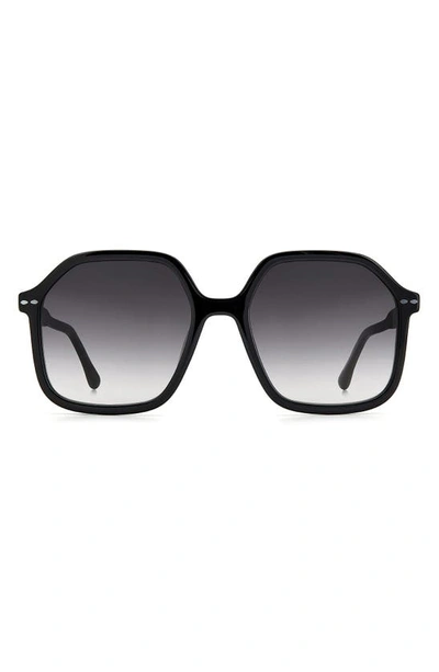 Isabel Marant Geo Square Acetate Sunglasses In Black / Grey Shaded