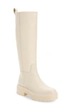 Sam Edelman Larina Waterproof Knee High Platform Boot In Modern Ivory