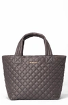 Mz Wallace Small Metro Deluxe Quilted Nylon Tote In Magnet Oxford