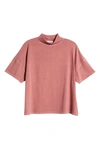 Free People Fearless Mock Neck Top In Roan Rouge