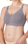 Bravado Designs Body Silk Seamless Recycled Nylon Blend Wireless Maternity/nursing Bra In Silver Belle