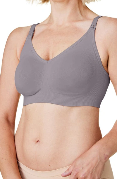 Bravado Designs Body Silk Seamless Recycled Nylon Blend Wireless Maternity/nursing Bra In Silver Belle