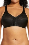 Glamorise Magiclift Natural Shape Front-close Wire-free Bra In Black