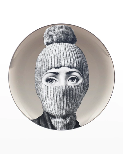 Fornasetti Tema E Variazioni N. 160 Balaclava With Pom Pom Platinum Wall Plate