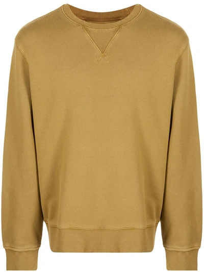 Alex Mill Garment-dyed Long-sleeved Sweatshirt In Golden Olive