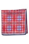 Nordstrom Shop 'three Panel' Silk Pocket Square In Red