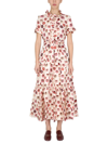 La Doublej Long And Sassy Micro Pansy-print Silk Midi Dress