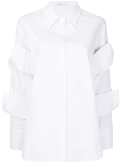 Delada Layered Sleeve Shirt In Weiss
