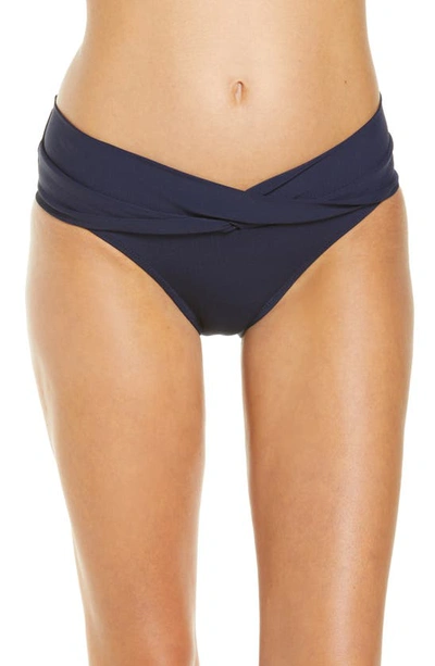 Robin Piccone Ava Twist Hipster Bikini Bottoms In Navy