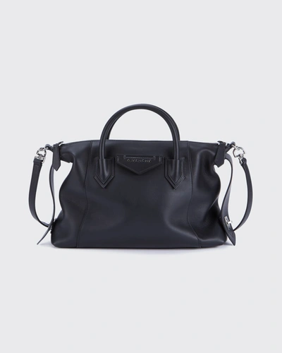 Givenchy Small Antigona Soft Leather Satchel In Black