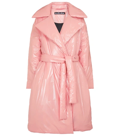 Acne Studios Nylon Puffer Coat In Blush Pink