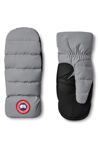 Canada Goose Reflective Down Mitts In Grey