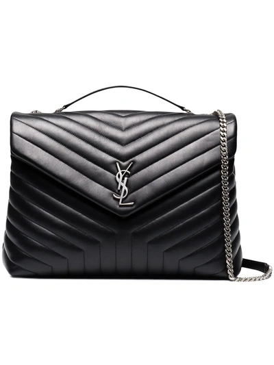 Saint Laurent Large Loulou Shoulder Bag In Black