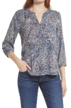 Nydj High/low Crepe Blouse In Benton Paisley