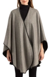 Sofia Cashmere Leather Trim Reversible Cashmere Cape In 035grych