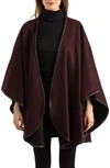 Sofia Cashmere Leather Trim Reversible Cashmere Cape In 908prpbk