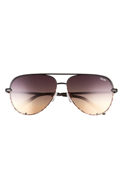 Quay High Key 55mm Aviator Glasses In Black