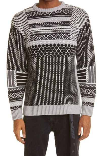 Off-white Off White Persian Knit Sweater In Grey Orangeade | ModeSens