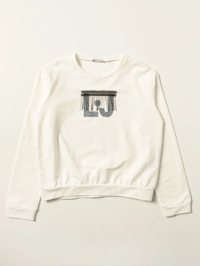 Liu •jo Kids' Sweatshirt With Lurex Logo In White
