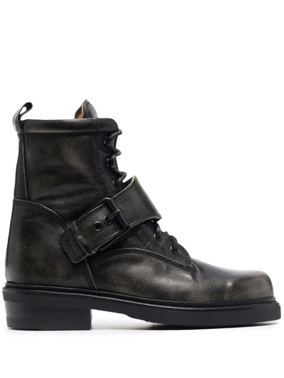 Buttero Lace-up Ankle Boots In Schwarz