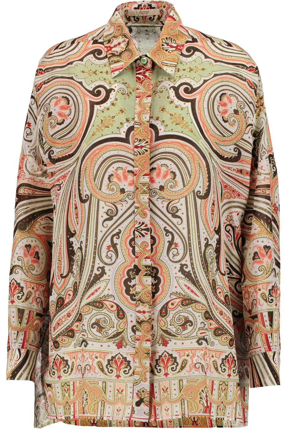 Etro Printed Cotton And Silk-blend Shirt | ModeSens