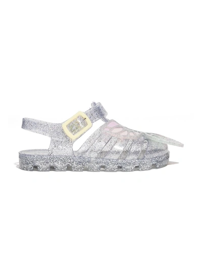 Sophia Webster Kids' Girl's Butterfly Glitter Jelly Sandals, Baby/toddlers In Silver