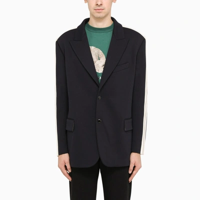 Palm Angels Navy Band-detailing Blazer In Blue