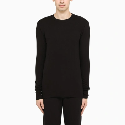 Thom Krom Black Long-sleeved Crewneck Pullover