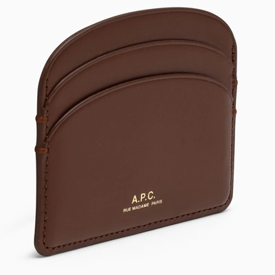 Apc Brown Demi-lune Credit Card Holder In Blue