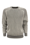 Sease Dinghy - Ribbed Cashmere Reversible Crew Neck Sweater In White