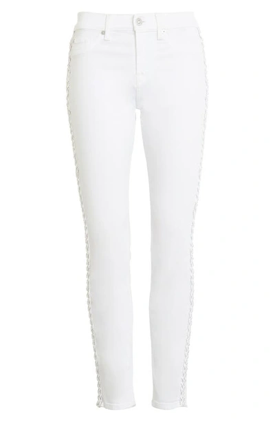 7 For All Mankind ® Braided Trim Ankle Skinny Jeans In Clean White