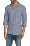 John Varvatos Neil Slim Fit Ditsy Stripe Reversible Button-up Shirt In Capri Blue