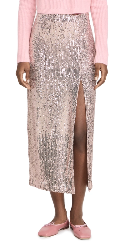 Free People Ariana Sequin Midi Skirt In Pink Champagne
