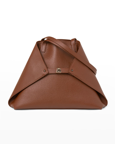 Akris Women's Ai Medium Leather Shoulder Bag In Caramel