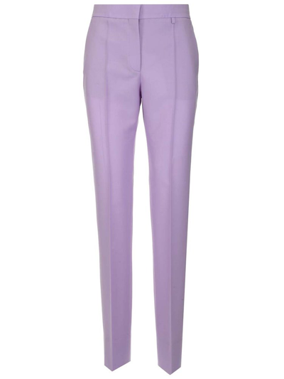 Givenchy High-rise Slim Wool And Mohair Pants In Lilac