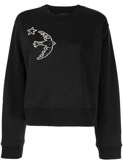 Markus Lupfer Ava Embellished Cotton-fleece Sweatshirt In Black