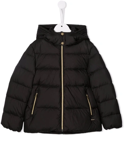 Woolrich Teen Padded Zip-up Jacket In Black