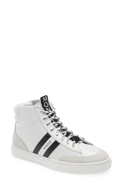 Moncler Teen Logo-tape Detail Hi-top Sneakers In White
