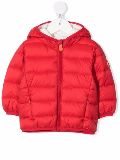 Save The Duck Babies' Zipped Padded Jacket In Red