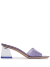 Gianvito Rossi Clear Block-heel Mule Sandals In Purple
