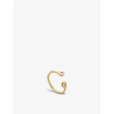 Monica Vinader Mini Gem 18ct Recycled Yellow-gold Plated Vermeil Sterling-silver And White Topaz Ring