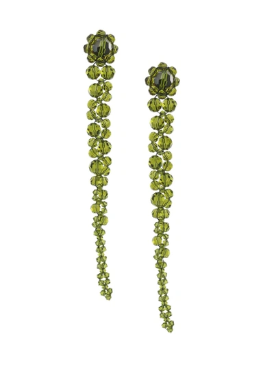 Simone Rocha Crystal Drip Earrings In Khaki