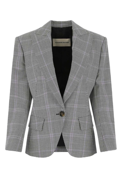 Alexandre Vauthier Checked Single-breasted Blazer In Grey